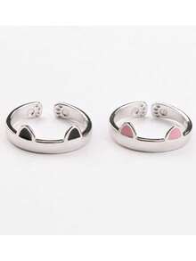 1pc Creative Cat Ear Adjustable Ring - Multicolor - View 2