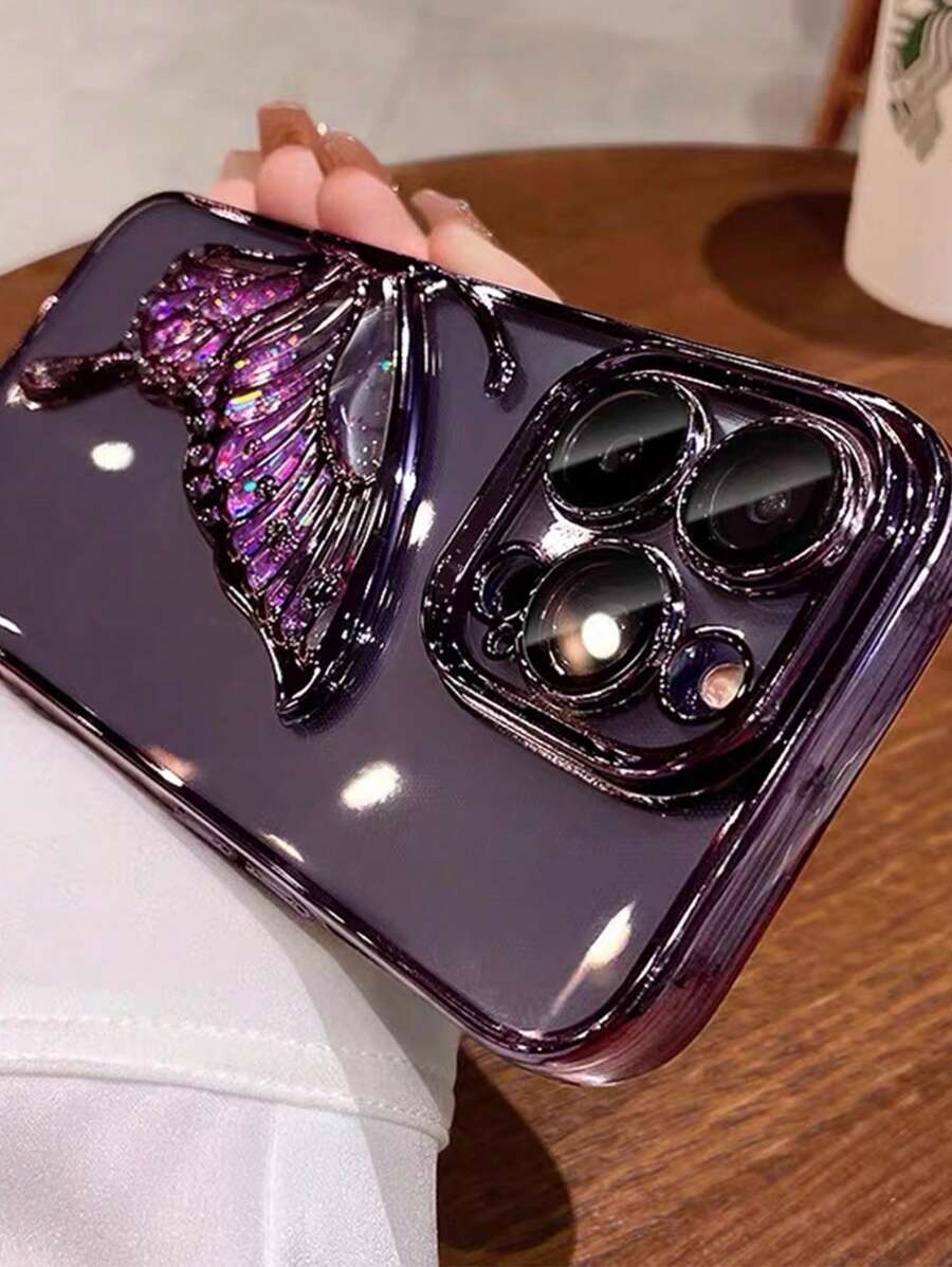 [MELODY SKY] Ốp lưng điện thoại iPhone 15 thiết kế hình cánh bướm dành cho nữ, Ốp lưng thời trang cho iPhone 15 Promax, Ốp lưng bảo vệ cao cấp cho iPhone 15 Pro, Ốp lưng sạc không dây cho iPhone 14 Promax sang trọng, Ốp lưng bảo vệ toàn diện cho iPhone 14 Pro, Ốp lưng sáng tạo cho iPhone 14, Ốp lưng iPhone 16/16 Pro/16 Promax dành cho nam, Ốp lưng iPhone 17/17 Pro/17 Promax - Màu tím - Xem 1
