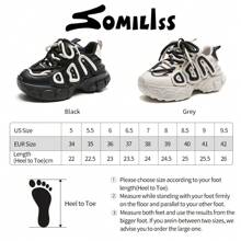somiliss 1 双女士时尚系带休闲运动鞋，黑白配色，舒适、透气、防滑，运动鞋，6 厘米隐形鞋跟，2024 年秋季流行新品 - 黑色 - 查看 9