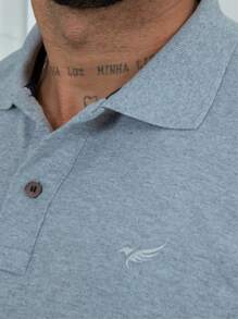 Men's Short Sleeve Piquet Polo Shirt - Grey - View 3