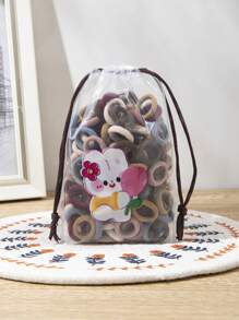 100pcs Children Small Hair Bands Baby Girl Headbands Colorful Kid Elastic Hair Tie Nylon Scrunchie Hair Rope Hair Accessories