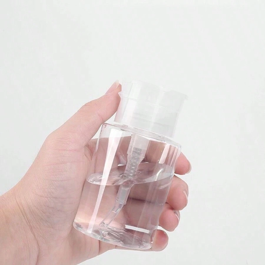 Acetone Holder With Lock Valve 120 Ml Pink/White Manicure Salon