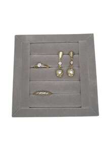 Mini Velvet Tray For Ring And Earring - Xám - Xem 3