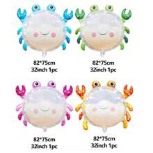 Cartoon 3D Jellyfish Aluminum Foil Balloon Set, Jellyfish Octopus Sea Themed Party Decoration, Mermaid Party Decor, Birthday Party Supplies,Christmas - Multicolor - View 7