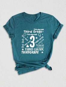 3rd Grade Shirt, Third Grade Shirt, School Team Shirt, Grade Shirt, Teacher Shirt, Grade Teacher Shirt, Teacher Life Shirt, Teacher Gift - Deep Teal Heather - Xem 1
