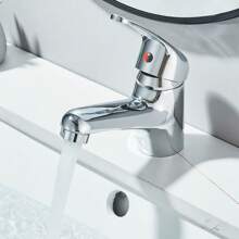 Wasserhahn Bad-Mischbatterie Waschtischarmatur Badezimmer Einhebelmischer Chrom - Silber - Übersicht 9