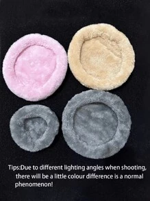 1pc Camel Round Small Pet Bed With Arctic Velvet Pad, Suitable For Autumn And Winter, For Hamsters, Guinea Pigs, And Other Small Pets