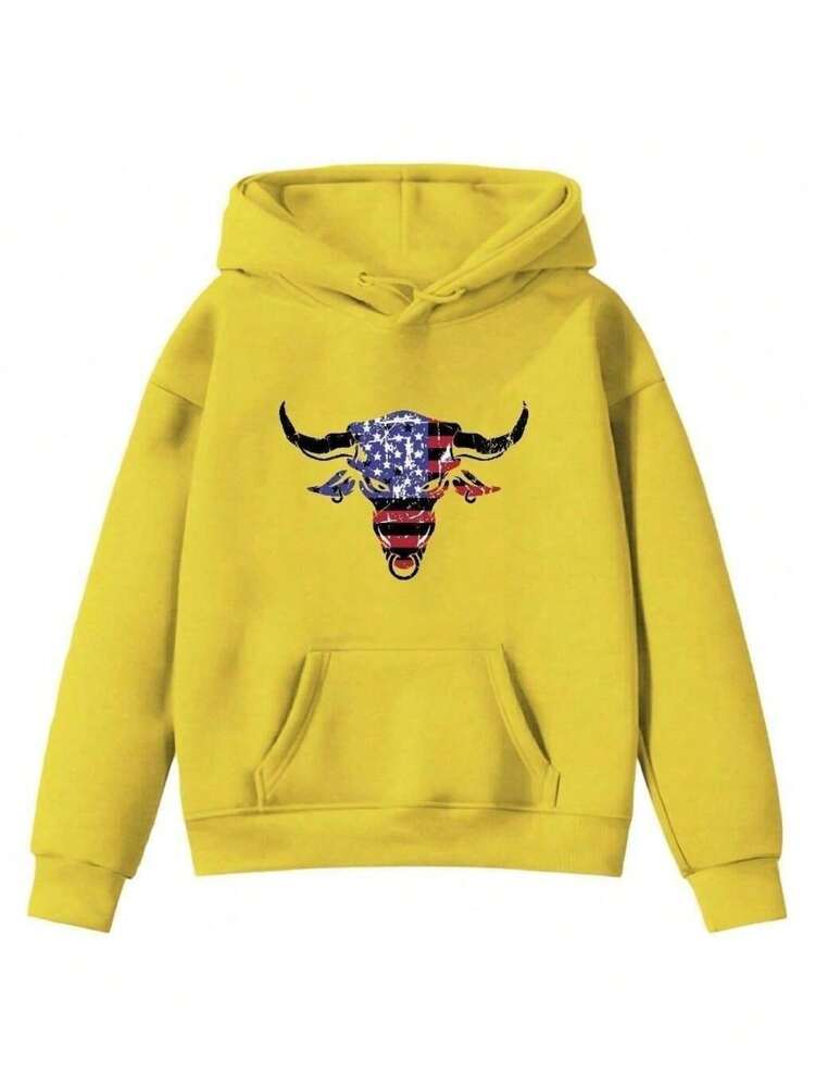 Children's Sweatshirt Shopping Leisure Countryside Kangaroo Pocket Hood - Shipping In 24H - Yellow - View 1
