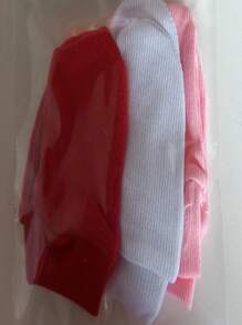 Kit Of 3 Pairs Of Gloves In Various Colors, Boy, Girl And Neutral. 100% Cotton Rib. - 淺粉色 - 查看 3