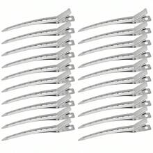 10 pièces Pinces à cheveux en métal pour la mise en forme et la séparation, argent pour les cheveux longs des femmes, pinces à boucles d'alligator pour rouleaux à cheveux, salon, nœuds papillon DIY, accessoires pour cheveux, outils de coiffure - multicolore - Voir 9