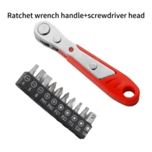 Ratchet Screwdriver With Slot Repair Tool, L-Shape Bent Wrench - Red - View 10
