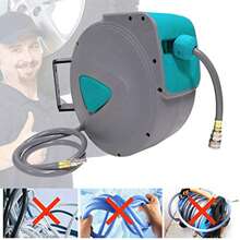 LILIIN Automatic Compressed Air Hose 10m / 20m /18+2m Reel 1/4'' Connection Hose Reel Wall Hose Holder Gray / Green Compressed Air Hose Reel - Grey - View 8