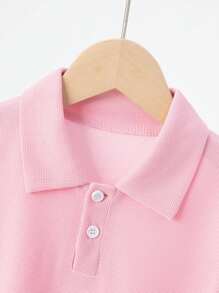 3pcs Young Girls' Long Sleeve Polo Shirt And Casual Long Sleeve T-Shirts Set, Spring Autumn - Multicolor - View 8