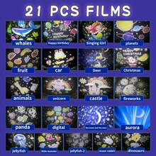 21 套电影，卧室夜灯，天花板，可爱夜灯投影仪，男孩女孩星空投影仪带定时器 360° 旋转，生日、圣诞节、托儿所、房间装饰 - 彩色 - 查看 3