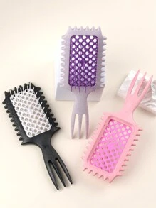 4 件套卷发造型刷套装，家用空心卷发梳，按摩梳，麦秸卷发梳，三尖尾设计，轻松打造波浪和弹性卷发，女士尼龙气垫梳，鼠尾梳双面刷眉刷专业美发配件，带 ABS 塑料手柄，增强造型的理想护发工具