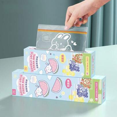 15/20/30/40/50/55/60pcs Thick Food Storage Bags, Airtight Seal Freezer Bags For Refrigerator, Fruits & Vegetables, Kitchen Organization