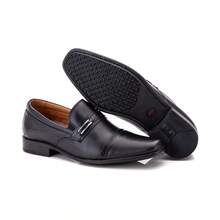 Kit Sapato Social Masculino em Couro Legitimo + 3 Brindes - Preto - Visão 7