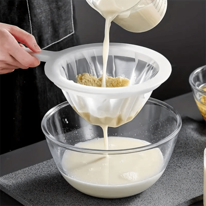 1pc, Mesh Screen, Mesh Filter, Plastic Mesh Filter, Multi-Function Filter With Handle, Food Filter, Juice Flour Filter, Tea Juice Powder Soybean Milk Filter, Kitchen Gadgets, Kitchen Tools, Kitchen Necessities