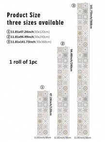 SUPSTICKER 1 cuộn Miếng dán tường nhà bếp chống dầu họa tiết Bohemian, không thấm nước, tự dính, có 3 kích cỡ: 11,81"X47,24"/94,49"/141,73" - Nhiều màu - Xem 4