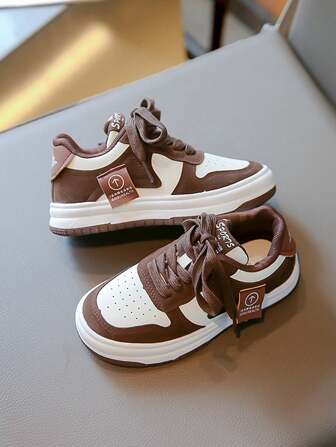 1 Pair Soft Bottom Non-Slip Classic Casual Sneakers For Boys & Girls, Indoor/Outdoor Shock-Absorbing Running Shoes, Spring/Autumn