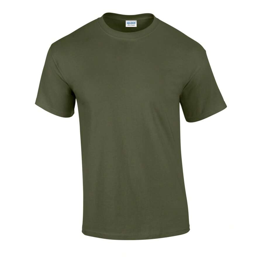 Gildan Mens Ultra Cotton T-Shirt (Military Green) - Army Green - View 1