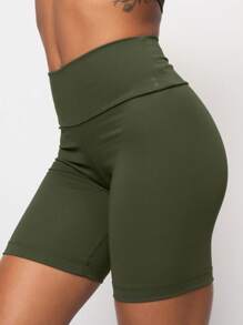 Women's Suplex Bermuda Shorts, High Waist, Thick Girl - màu đen - Xem 8