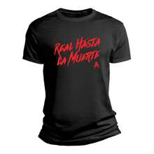 Trap Reggaeton Real Until Death AA Cotton T-Shirt - 黑色 - 查看 1