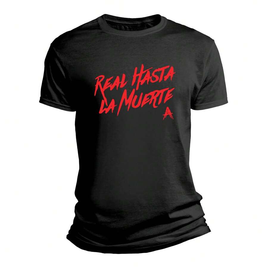 Trap Reggaeton Real Until Death AA Cotton T-Shirt - 黑色 - 查看 1
