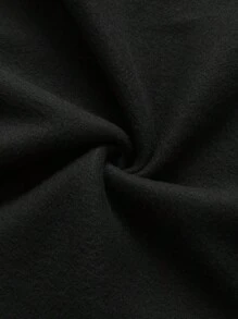 Skull Print Hoodie, Winter Drawstring Casual Hooded Sweatshirt, Women's - Black - View 5