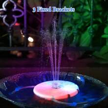 USB Power Fountain Pump With Light, Bird Bath Fountain, Remote Control& 8 Nozzles Pond Fountain, Water Fountain Pump For Birdbath, Garden, Pond, Pool, Outdoor And Indoor,Garden Supplies,Gardening Accessories - Multicolor - View 8