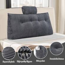 Wedge Headboard Pillow + Head Roll Pillow Bed Wedge Pillow For Headboard Bolster Soft Large Comfy Reading Pillows For Beds Sofas Back Lumbar Bolster Support Pillow - Bedroom Wedge Cushions - Grey - View 1