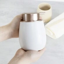 1个400毫升陶瓷手动按压式皂液器 - 宽口可重复灌装台面瓶，适用于洗手液、洗发水、润肤露 - 高品质，适用于浴室、厨房和酒店，无需用电 - 彩色 - 查看 7