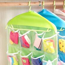 1 Stück 16-Fach hängende Aufbewahrungstasche für Kleidung, Socken, Unterwäsche, Accessoire Organizer, Kleiderschrank, Geschenke, Tasche, Organizer, Aufbewahrung, Lingerie-Set, Socken Jungen Valentinstag Herz Damen Valentinstag