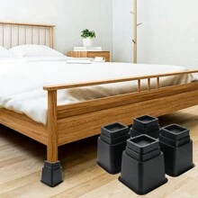 BTSD-home Bed Risers Heavy Duty Furniture Risers Bed Frame Risers For Table, Desk,Chair Black