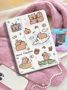 Capybara Pattern Protective Case Compatible With IPad, IPad 9th/8th/7th Gen 10.2 Inch, New IPad 10th Gen, With Auto Wake/Sleep Function, Four-Corner Drop Protection, Dedicated Pencil Slot To Carefully Protect Against Loss And Drop, Creative Gift For Birthday, Wedding, Holiday