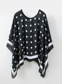 1 件女士沙滩配饰夏季印花蝙蝠袖上衣雪纺斗篷休闲宽松透明衬衫搭配花卉印花真丝围巾波西米亚风沙滩罩衫配饰女士 - 彩色 - 查看 23