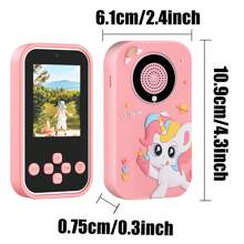 儿童智能手机玩具，儿童相机玩具，适合3-8岁女孩男孩儿童数码摄像机，带卡通软硅胶套，是送给孩子的最佳圣诞生日节日礼物 - 彩色 - 查看 11