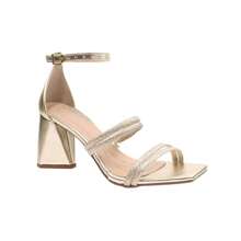 Exclusive Women's Sandal Geometric Heel Ref.3700 - 金色 - 查看 2