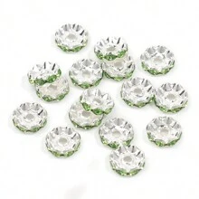 30 件 12 毫米混色波浪水晶珠隔珠适用于 DIY 珠宝制作笔手链工艺配件 - 浪邊鑽圈 - 查看 11