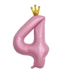 1pc Letter Design Birthday Party Decorative Balloon, Christmas - Pink - View 12