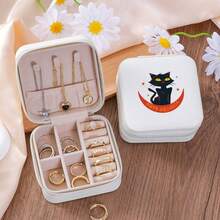 Halloween Theme Customized Women's Jewelry Storage Box With Personalized Name, Fashionable And Personalized Leather Jewelry Storage Box,Exquisite And Memorable Holiday Gift For Mom On Mother's Day, Best Friends, And Anniversaries. - Multicolor - View 4