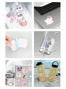 100pcs Cute Axolotl Stickers, Waterproof, Suitable For Scrapbooking, Diaries, Laptops, Bumpers, Skateboards, Water Bottles - Weather-Resistant Design, Ideal For Indoor And Outdoor Creative Expression - Multicolor - View 3