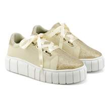 Women's Casual Sneakers With Shiny Glitter And Satin Ribbon Are The Perfect Choice For Those Looking For Comfort And Style In One Product. RT FOOTWEAR - 米色 - 查看 5