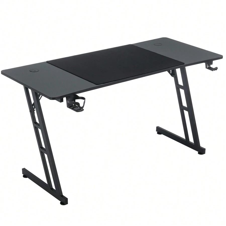 Froadp Freestanding Desk, Ergonomic For Gamer 120x60cm/140x60cm With Carbon Fiber Plate, Cup Holder And Headphone Jack - Black - View 1