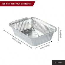 WISDOM 1/1.5/2.25LB Oblong Foil Take Out Container 500pack/Box - Disposable Aluminum Food Storage And Catering - 1LB-長方形 500個 - 查看 2