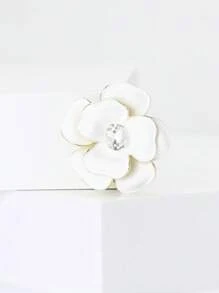 1 件时尚珐琅仿珍珠山茶花胸针，适合女士日常佩戴情人节、妈妈、母亲、母亲节、礼物