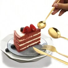 Juego De Cubiertos De 24 Piezas Cuchillo,Tenedor Y Cuchara,Juego De Cubiertos Para 6 Personas,Cubiertos Acero Inoxidable De 24 Piezas Incluye Cuchillos,Tenedores,Cucharas Espejo Pulido,Juego De Cubierto Para Cocina, Restaurante,Hotel,Apto Para El Lavavajillas (oro) - Dorado - Ver 6