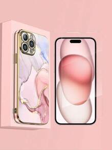 Electroplating Marble + Full Screen Tempered Film