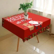 1 khăn trải bàn tiệc Giáng sinh, khăn trải bàn bằng polyester chống trượt bền, khăn trải bàn hình chữ nhật có thể giặt bằng máy, dùng để trang trí và ăn mừng ngày lễ, trang trí nhà cửa, quà tặng Giáng sinh - Nhiều màu - Xem 26