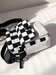 学生多功能单肩包 男士简约流浪包 手提包 书包 大学包 户外包 运动包 通勤包 斜挎包 侧包 假日必备 外出轻便手提包 可调节肩带 流浪包 尼龙便携户外礼物 情人节礼物 大学包 邮差包 复古圣诞皮包 礼品 手提包 - 黑與白 - 查看 4